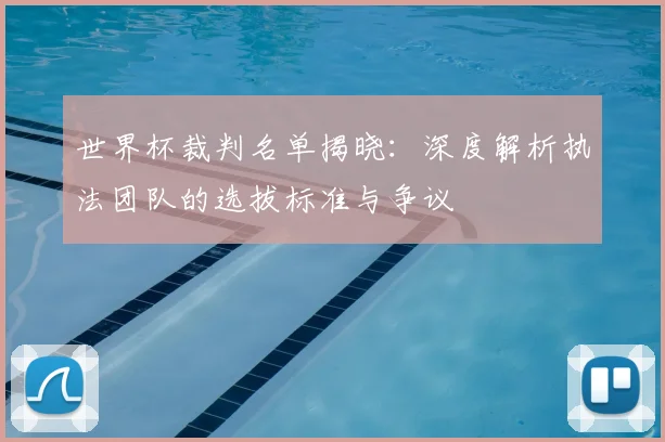 世界杯裁判名单揭晓：深度解析执法团队的选拔标准与争议