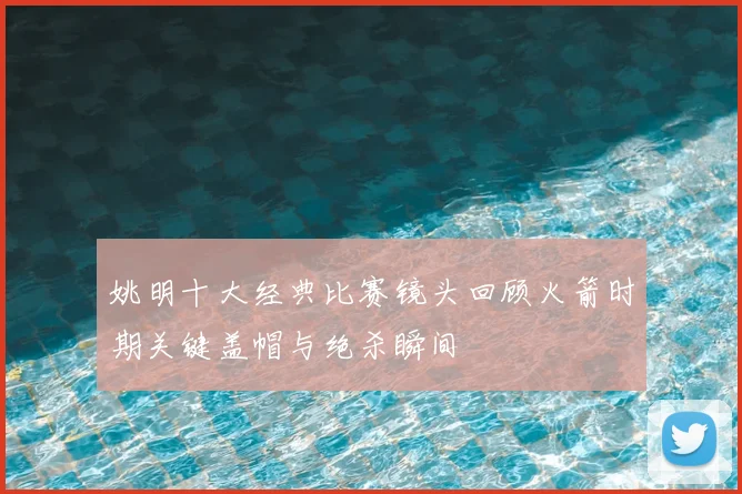 姚明十大经典比赛镜头回顾火箭时期关键盖帽与绝杀瞬间